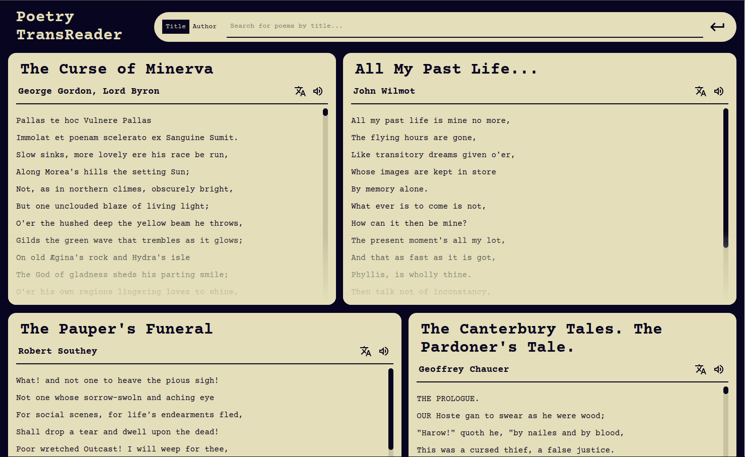 Poetry Transreader Preview